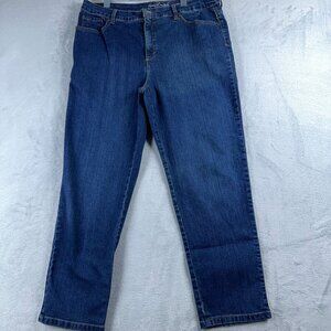 Gloria Vanderbilt Amanda 2.0 Straight Jeans All Around Slimming Womens Blue 14